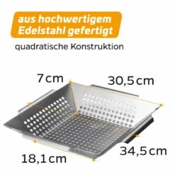 Grillfürst Gemüsekorb Edelstahl Premium 34,5 X 34,5cm 5 Grillfürst Gemüsekorb Edelstahl Premium 34,5 X 34,5cm -Rosle Grills Geschaft 16 112 Grillfuerst Gemuesekorb 02 1