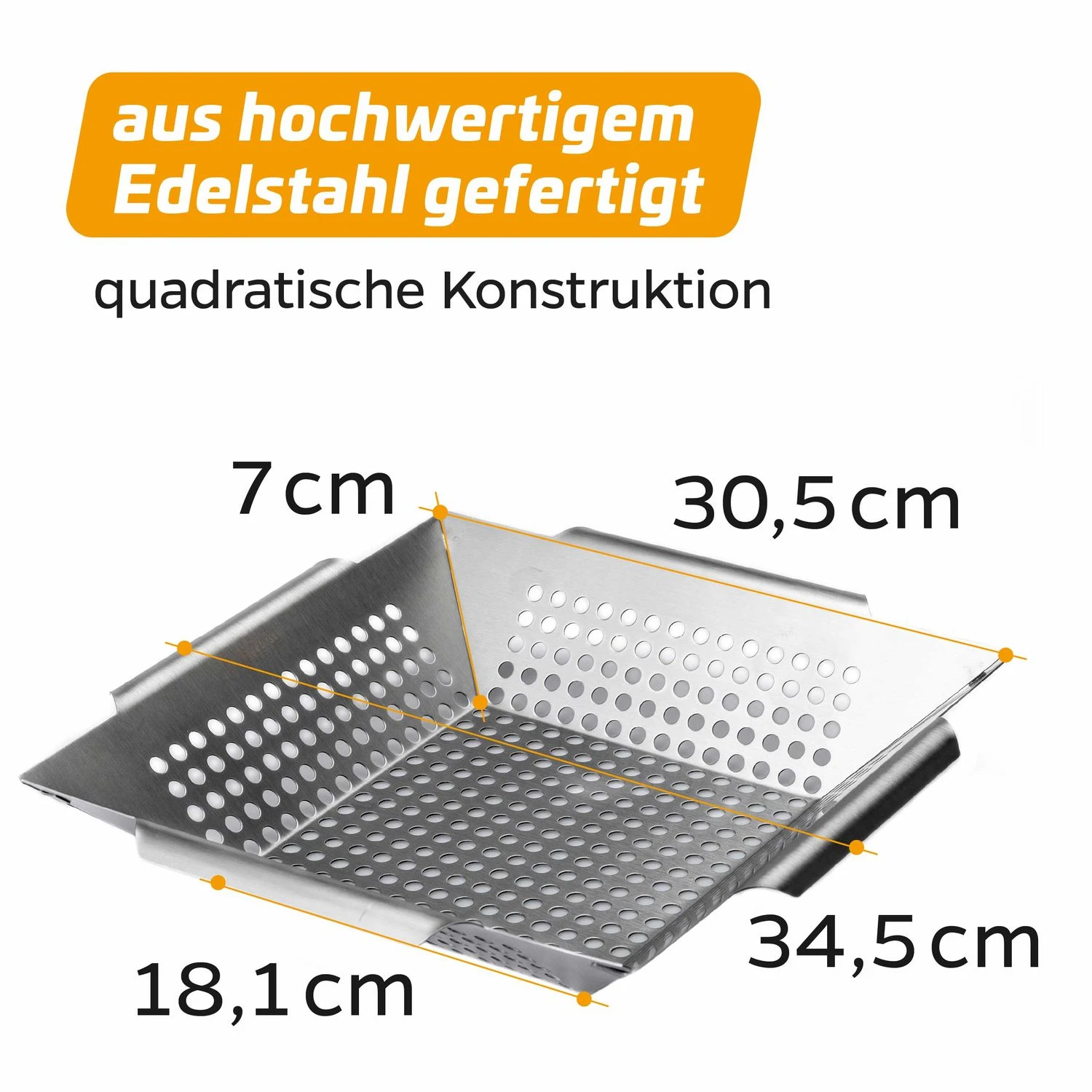 Grillfürst Gemüsekorb Edelstahl Premium 34,5 X 34,5cm 3 Grillfürst Gemüsekorb Edelstahl Premium 34,5 X 34,5cm – Bild 3