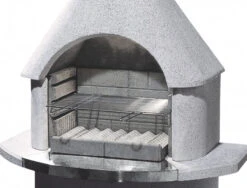 Buschbeck Gartenkamin Kreta II Weiß Mit Edelstahlblende