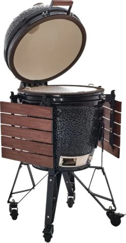 The Bastard Keramikgrill Classic Large - Complete - Schwarz Glänzend - Modell 2023 -Rosle Grills Geschaft Bastard Grill Large Complete Deckel Seitentische BC201