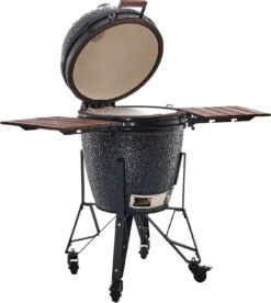 The Bastard Keramikgrill Classic Large - Complete - Schwarz Glänzend - Modell 2023 -Rosle Grills Geschaft Bastard Grill Large Complete Deckel offen BC201