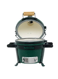 Big Green Egg Mini Keramikgrill Starter - Paket -Rosle Grills Geschaft Big Green Egg Mini EGG Carrier Mini deckel geoeffnet
