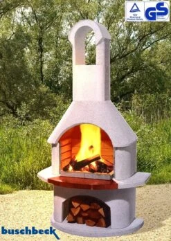 Buschbeck Gartenkamin Madeira Weiß Mit Kupferblende -Rosle Grills Geschaft Buschbeck Gartenkamin Madeira