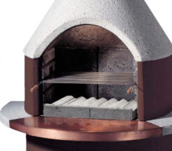 Buschbeck Gartenkamin Rondo Weiß-braun Mit Kupferblende