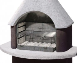 Buschbeck Gartenkamin Milano Weiß-braun