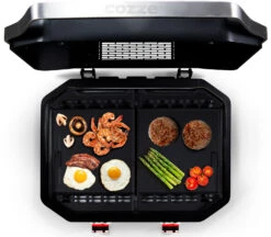 COZZE Plancha 600 / Plancha Grill Mit 2 Gusseisen Grillplatten -Rosle Grills Geschaft COZZE Plancha 600 2 Brenner Gasgrill Food Topview