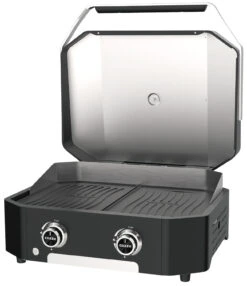 COZZE Plancha 600 / Plancha Grill Mit 2 Gusseisen Grillplatten -Rosle Grills Geschaft COZZE Plancha Grill 600 2 Brenner open