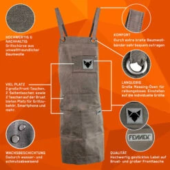 Fennek Grillschürze Grau - Imprägniert 12 Fennek Grillschürze Grau - Imprägniert -Rosle Grills Geschaft Fennek Grillschuerze grau Highlights