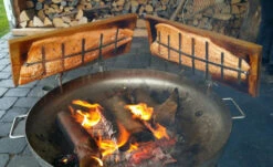 Flammlachsbrett Buche 190mm Schraub-Variante Mit 11mm Nut -Rosle Grills Geschaft Flammlachsbrett Anwendung Feuerschale