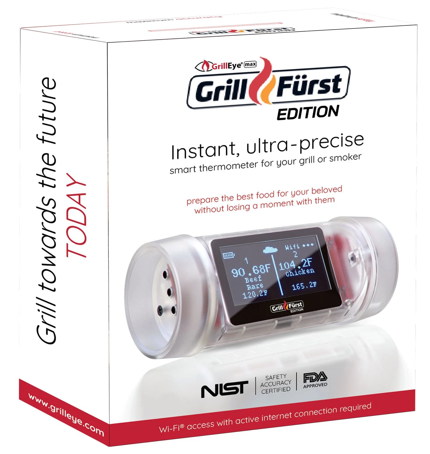 GrillEye MAX Grillfürst Edition Inkl. 4 IRIS Probe Temperaturfühler - Smart WiFi Grillthermometer Mit Cloud Funktion - Instant-Thermometer +-0,1°C Präzise 2 GrillEye MAX Grillfürst Edition Inkl. 4 IRIS Probe Temperaturfühler - Smart WiFi Grillthermometer Mit Cloud Funktion - Instant-Thermometer +-0,1°C Präzise – Bild 2