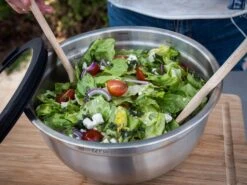 Grillfürst BBQ 3er Edelstahlschüssel Set Mit Glasdeckel -Rosle Grills Geschaft Grillfuerst BBQ Edelstahlschuessel Salatschuessel