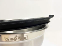 Grillfürst BBQ 3er Edelstahlschüssel Set Mit Glasdeckel -Rosle Grills Geschaft Grillfuerst BBQ Schuessel Glasdeckel luftdicht