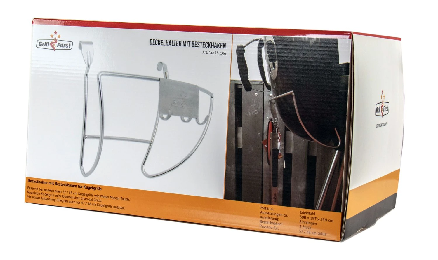 Grillfürst Deckelhalter Und Besteckhalter Kombination Für Kugelgrills 6 Grillfürst Deckelhalter Und Besteckhalter Kombination Für Kugelgrills – Bild 6