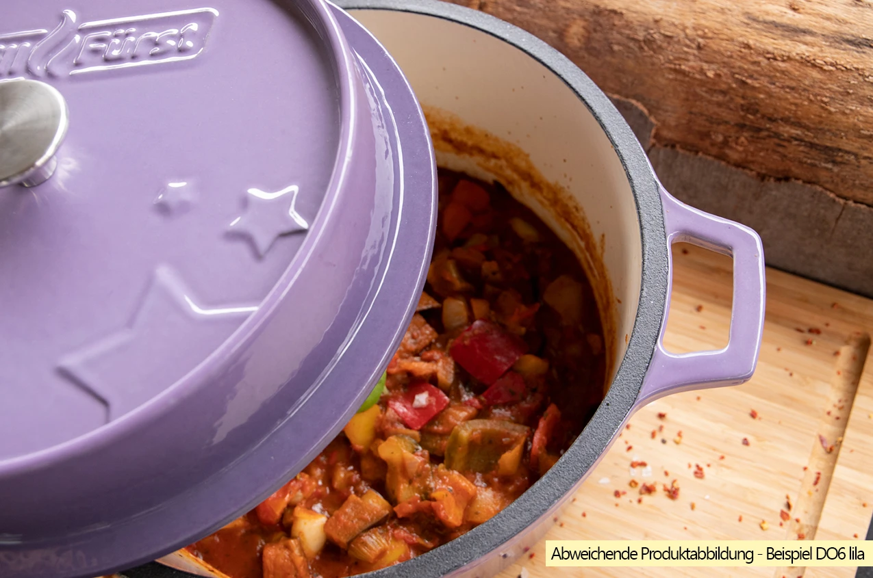 Grillfürst Emaillierter Dutch Oven Ohne Füsse DO7,5 - Lila 4 Grillfürst Emaillierter Dutch Oven Ohne Füsse DO7,5 - Lila – Bild 4