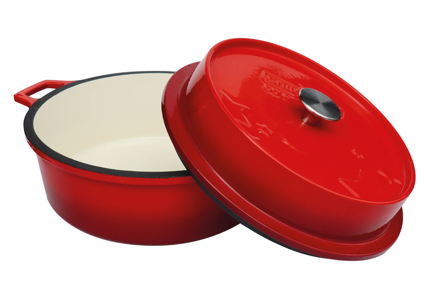 Grillfürst Emaillierter Dutch Oven Ohne Füsse DO4 - Rot 1 Grillfürst Emaillierter Dutch Oven Ohne Füsse DO4 - Rot