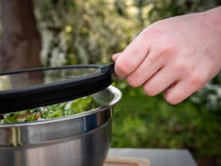 Grillfürst BBQ 3er Edelstahlschüssel Set Mit Glasdeckel -Rosle Grills Geschaft Grillfuerst Edelstahlschuessel Glasdeckel Silikondichtung