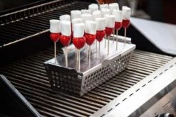 Grillfürst Fingerfood Set: Gemüsekorb Edelstahl, Fingerfood Spießeinsatz Und 100 Holzspieße -Rosle Grills Geschaft Grillfuerst Finger Food Spiesse Einsatz