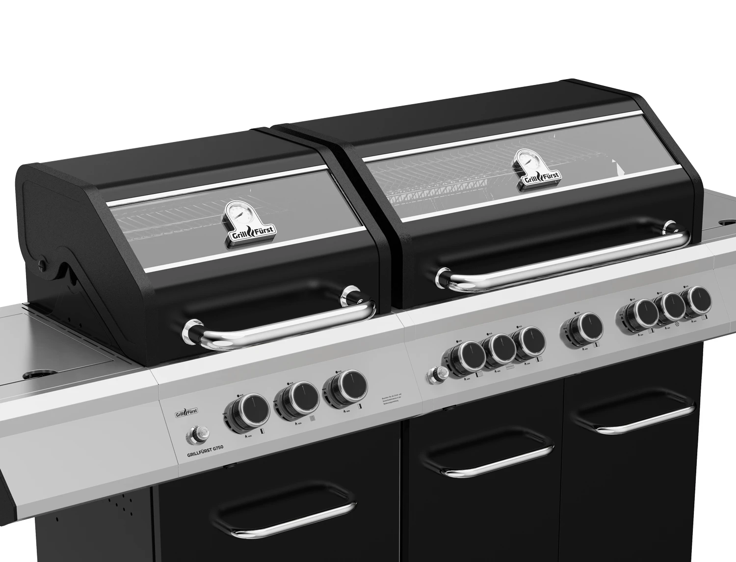 Grillfürst G750G 7-Brenner Doppelkammer - Gasgrill Mit Hochtemperaturbrenner, Seitenkocher, Heckbrenner Und Gusseisen Rosten 3 Grillfürst G750G 7-Brenner Doppelkammer - Gasgrill Mit Hochtemperaturbrenner, Seitenkocher, Heckbrenner Und Gusseisen Rosten – Bild 3