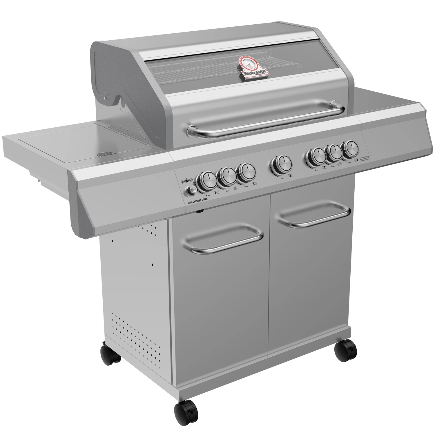 Grillfürst G521E 5-Brenner Edelstahl-Gasgrill - Eintracht Frankfurt Edition - Edelstahlroste 1 Grillfürst G521E 5-Brenner Edelstahl-Gasgrill - Eintracht Frankfurt Edition - Edelstahlroste