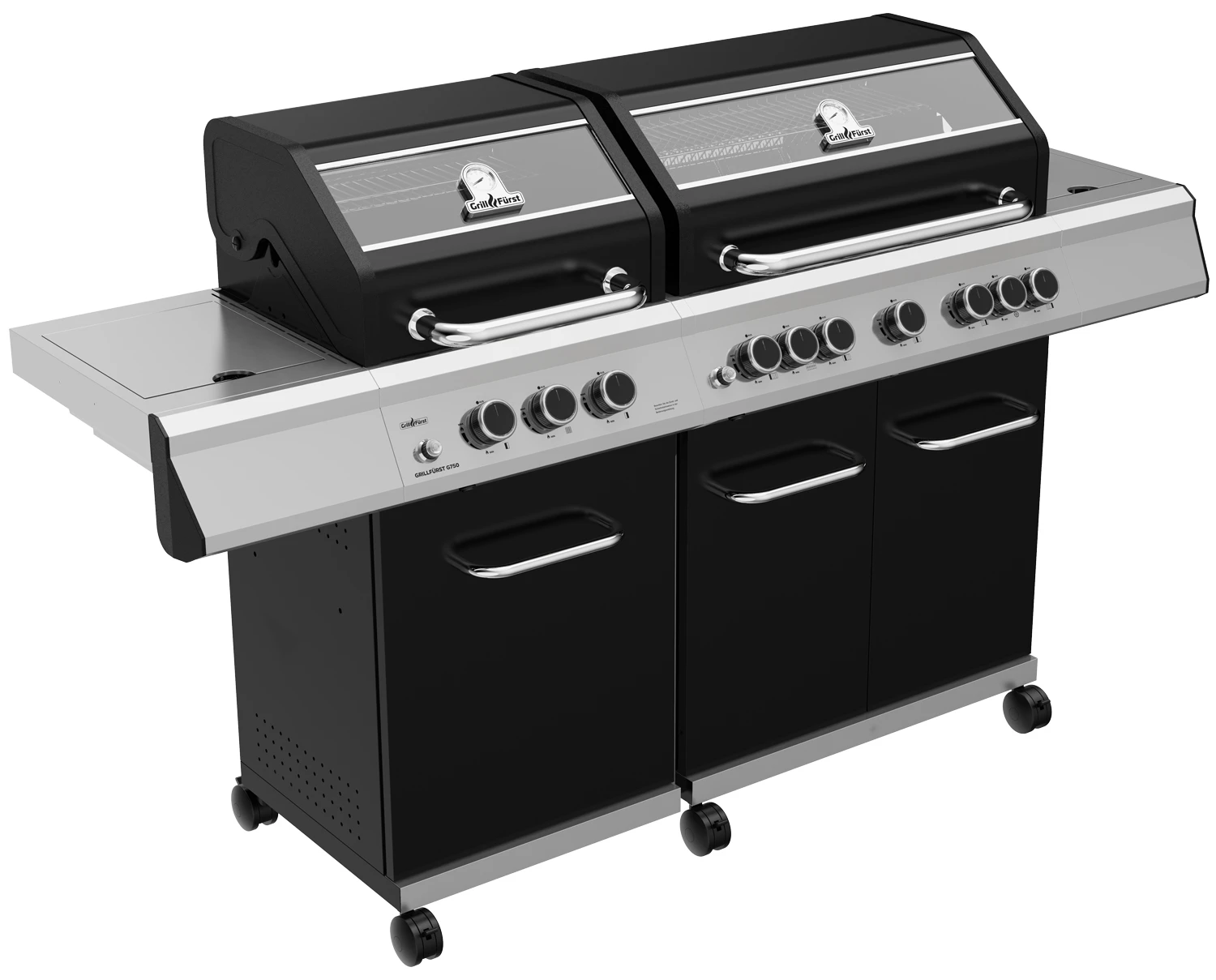 Grillfürst G750G 7-Brenner Doppelkammer - Gasgrill Mit Hochtemperaturbrenner, Seitenkocher, Heckbrenner Und Gusseisen Rosten 2 Grillfürst G750G 7-Brenner Doppelkammer - Gasgrill Mit Hochtemperaturbrenner, Seitenkocher, Heckbrenner Und Gusseisen Rosten – Bild 2