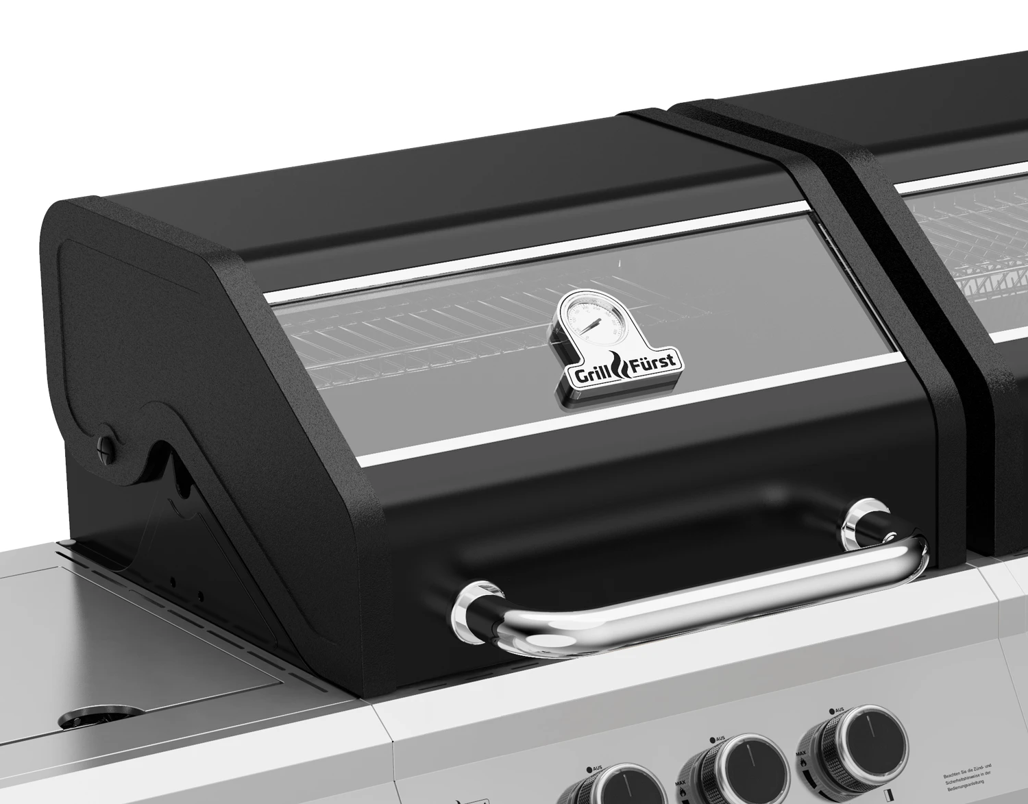 Grillfürst G750G Grill Control Edition 7-Brenner Doppelkammer - Gasgrill Mit Grill Control, Hochtemperaturbrenner, Seitenkocher, Heckbrenner Und Gusseisen Rosten 5 Grillfürst G750G Grill Control Edition 7-Brenner Doppelkammer - Gasgrill Mit Grill Control, Hochtemperaturbrenner, Seitenkocher, Heckbrenner Und Gusseisen Rosten – Bild 5