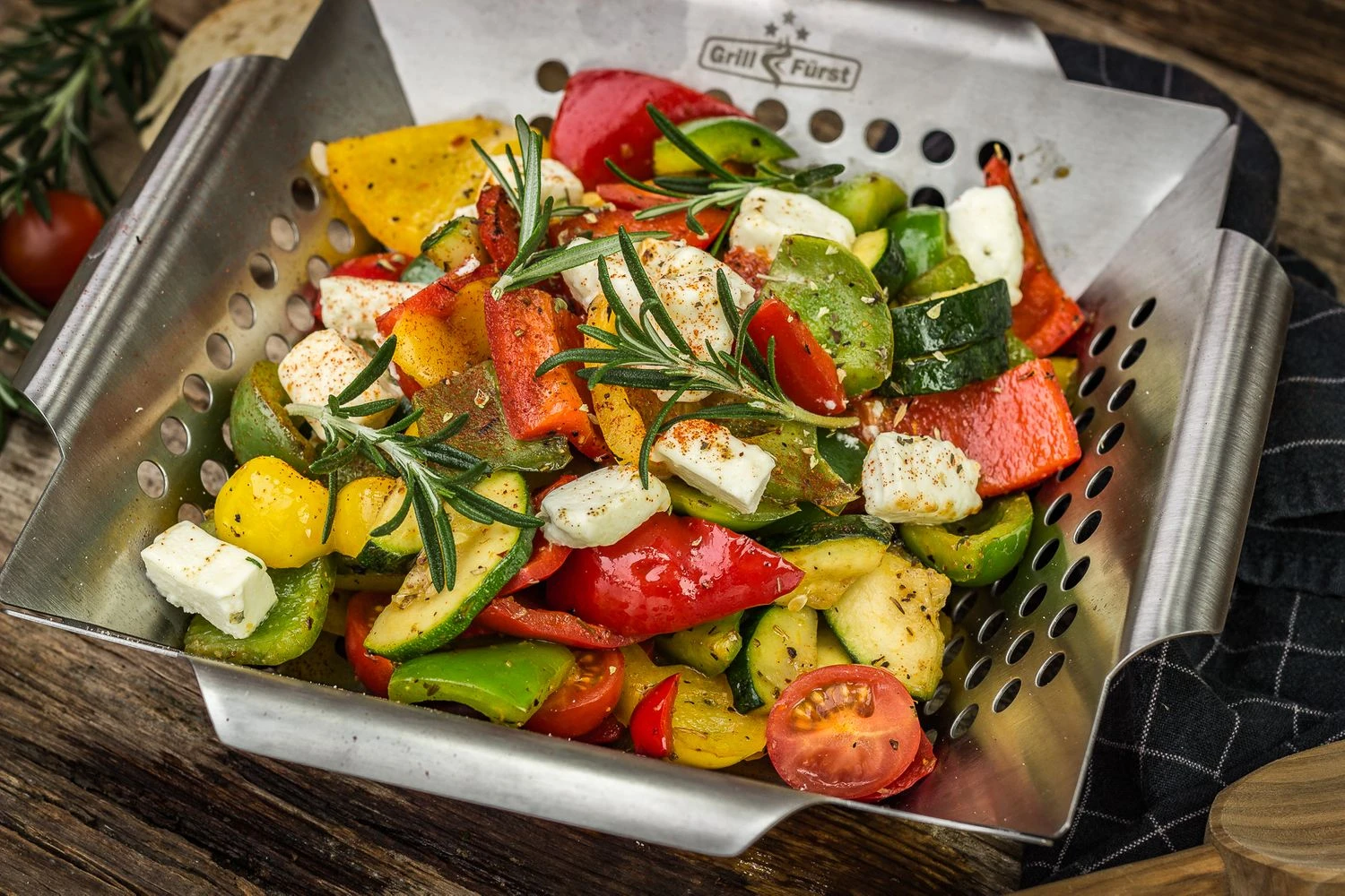 Grillfürst Gemüsekorb Edelstahl Premium 34,5 X 34,5cm 2 Grillfürst Gemüsekorb Edelstahl Premium 34,5 X 34,5cm – Bild 2