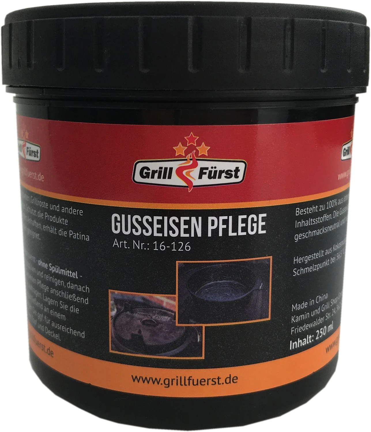Grillfürst Gusseisen Wok Mit 2 Griffen Ø 30 Cm - X-Deal Inkl. Pflegepaste, Ringreiniger Und Kochlöffel 2 Grillfürst Gusseisen Wok Mit 2 Griffen Ø 30 Cm - X-Deal Inkl. Pflegepaste, Ringreiniger Und Kochlöffel – Bild 2