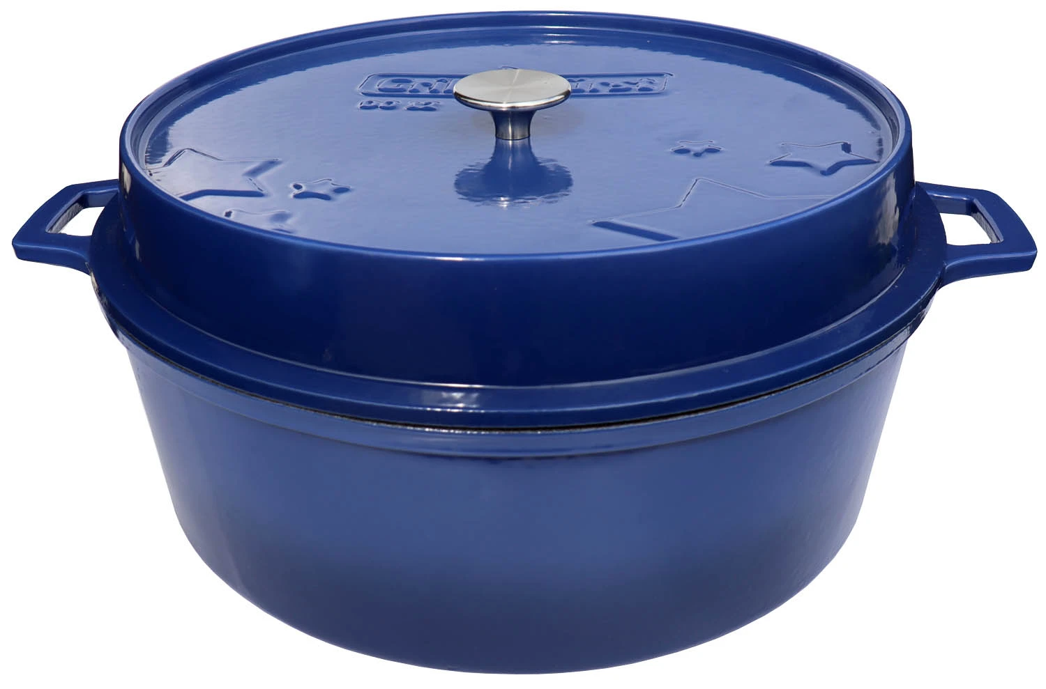 Grillfürst Emaillierter Dutch Oven Ohne Füsse DO12 - Blau 2 Grillfürst Emaillierter Dutch Oven Ohne Füsse DO12 - Blau – Bild 2