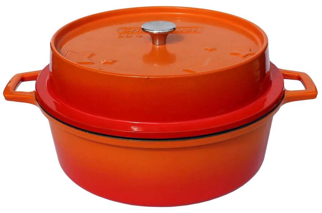 Grillfürst Emaillierter Dutch Oven Ohne Füsse DO4 - Orange 2 Grillfürst Emaillierter Dutch Oven Ohne Füsse DO4 - Orange – Bild 2