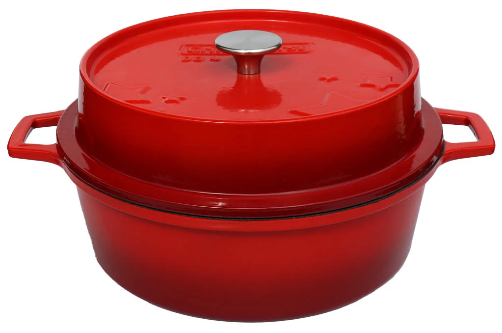 Grillfürst Emaillierter Dutch Oven Ohne Füsse DO4 - Rot 2 Grillfürst Emaillierter Dutch Oven Ohne Füsse DO4 - Rot – Bild 2