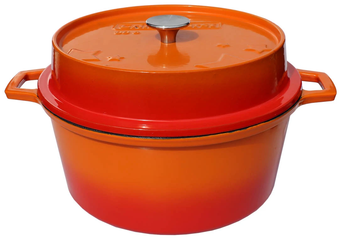 Grillfürst Emaillierter Dutch Oven Ohne Füsse DO6 - Orange 2 Grillfürst Emaillierter Dutch Oven Ohne Füsse DO6 - Orange – Bild 2
