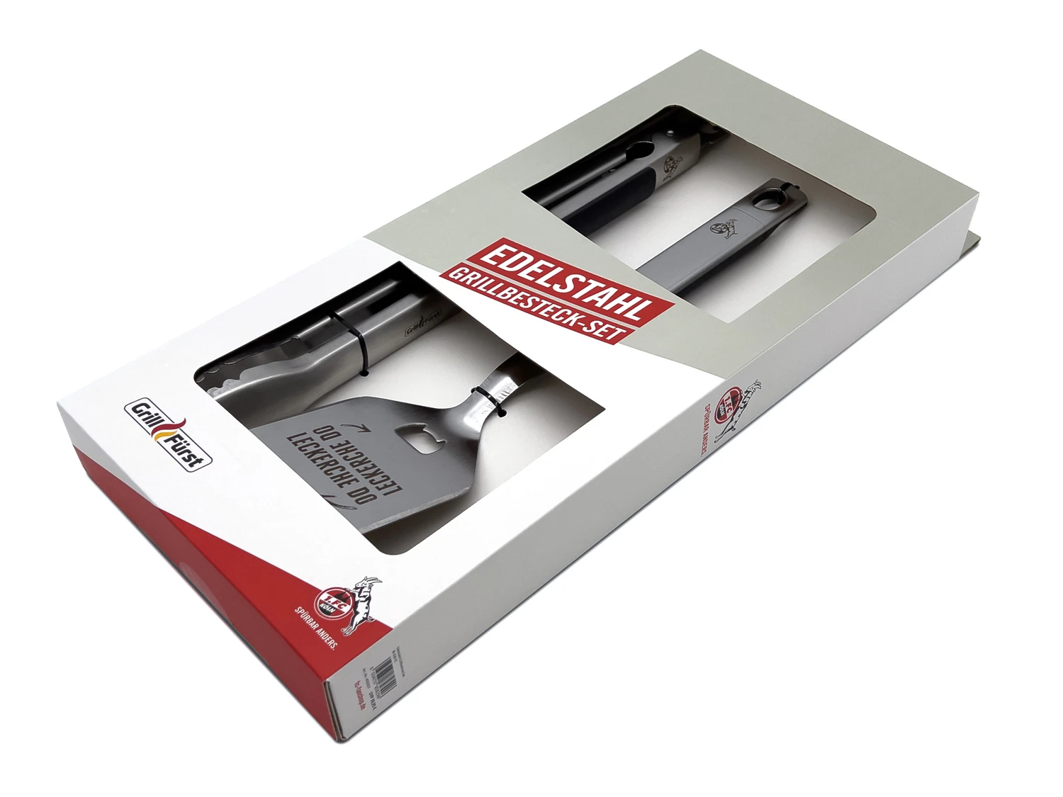 Grillfürst Premium Grillbesteck Set Mit Grillzange, -Wender Und -Gabel - 1. FC Köln Edition 1 Grillfürst Premium Grillbesteck Set Mit Grillzange, -Wender Und -Gabel - 1. FC Köln Edition