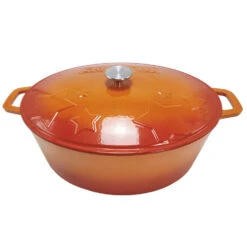 Grillfürst Dutch Oven Sternentöpfchen / Gusseisen Bräter - Emailliert - XL - Orange