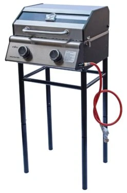 Grillfürst G201E 2-Brenner Gasgrill Portabel V2 - Campinggrill / Balkongrill 50mbar - Inkl. Untergestell -Rosle Grills Geschaft Grillfuerst Untergestell G201