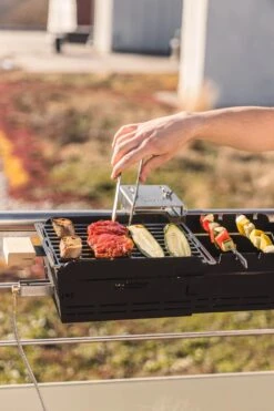 Knister Gasgrill - Ausziehbarer Kompaktgrill -Rosle Grills Geschaft Knister Gasgrill Fleisch Grillrost Spiesse