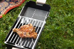 Knister Grill Original - Ausziehbarer Holzkohle Kompaktgrill -Rosle Grills Geschaft Knister Grill Grillroste hoehenverstellbar