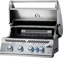 Napoleon 700-Series 32" BIG32 Edelstahl Einbaugrill Inkl. Drehspieß - Modell 2023 -Rosle Grills Geschaft Napoleon Einbaugrill BIG32 Warmhalterost hinten