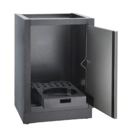 Napoleon Luxus Outdoor Küche Oasis 400 Mit Prestige Pro 825 Edelstahl Einbaugrill Ohne Vordefinierte Arbeitsplatte -Rosle Grills Geschaft Napoleon Gasflaschen Unterschrank Tuer offen 3