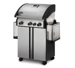 Napoleon Legend 410 Edelstahl Gasgrill - 3 Brenner Mit Seitenbrenner - Inkl. Napoleon Abdeckhaube -Rosle Grills Geschaft Napoleon Legend LD410 Seitentische runtergeklappt 1