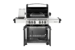 Napoleon Prestige 500 Gasgrill, Charcoal Grau - Mit Safety Glow - X-DEAL Inkl. Grillthermometer, Schneidebrett Und Windschild Für SIZZLE ZONE -Rosle Grills Geschaft Napoleon Prestige 500 Gasgrill grey open 1
