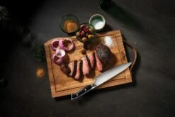 Napoleon President's Edition Schneidebrett Holz Inkl. PRO Chefmesser -Rosle Grills Geschaft Napoleon Schneidebrett Chefmesser Fleisch schneiden