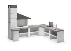 Palazzetti Gartenküche: Modul Ecke, Marmortech Grau