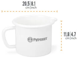 Petromax Emaille Milchtopf / 1400 Ml / Weiß -Rosle Grills Geschaft Petromax Milchtopf Emaille 1400ml weiss Abmessungen