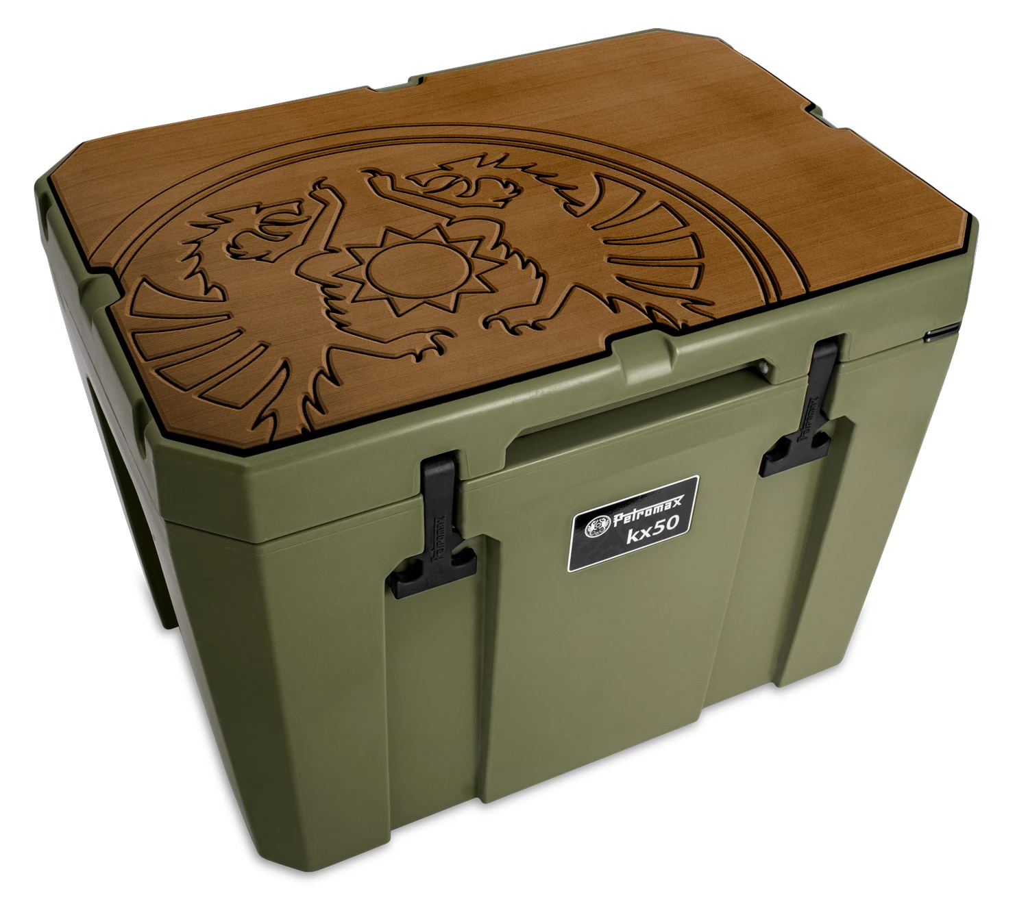 Petromax Haft-Auflage Für Kühlbox Kx50 Braun Mit Drachenemblem 2 Petromax Haft-Auflage Für Kühlbox Kx50 Braun Mit Drachenemblem – Bild 2