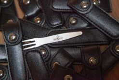 Grillfürst Promo-Pack: 100 Stück Deluxe Edelstahl Pommesgabel Mit Etui 8,5 Cm