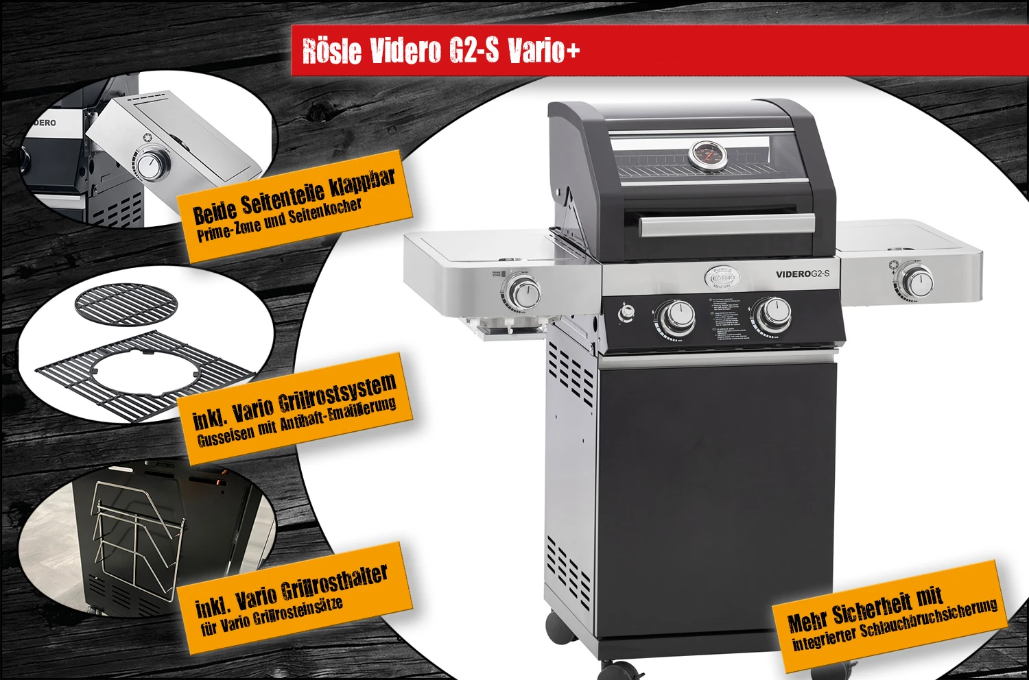 Rösle Gasgrill Videro G2-S VARIO+ Schwarz - Modell 2023 Inkl. Abdeckhaube 3 Rösle Gasgrill Videro G2-S VARIO+ Schwarz - Modell 2023 Inkl. Abdeckhaube – Bild 3