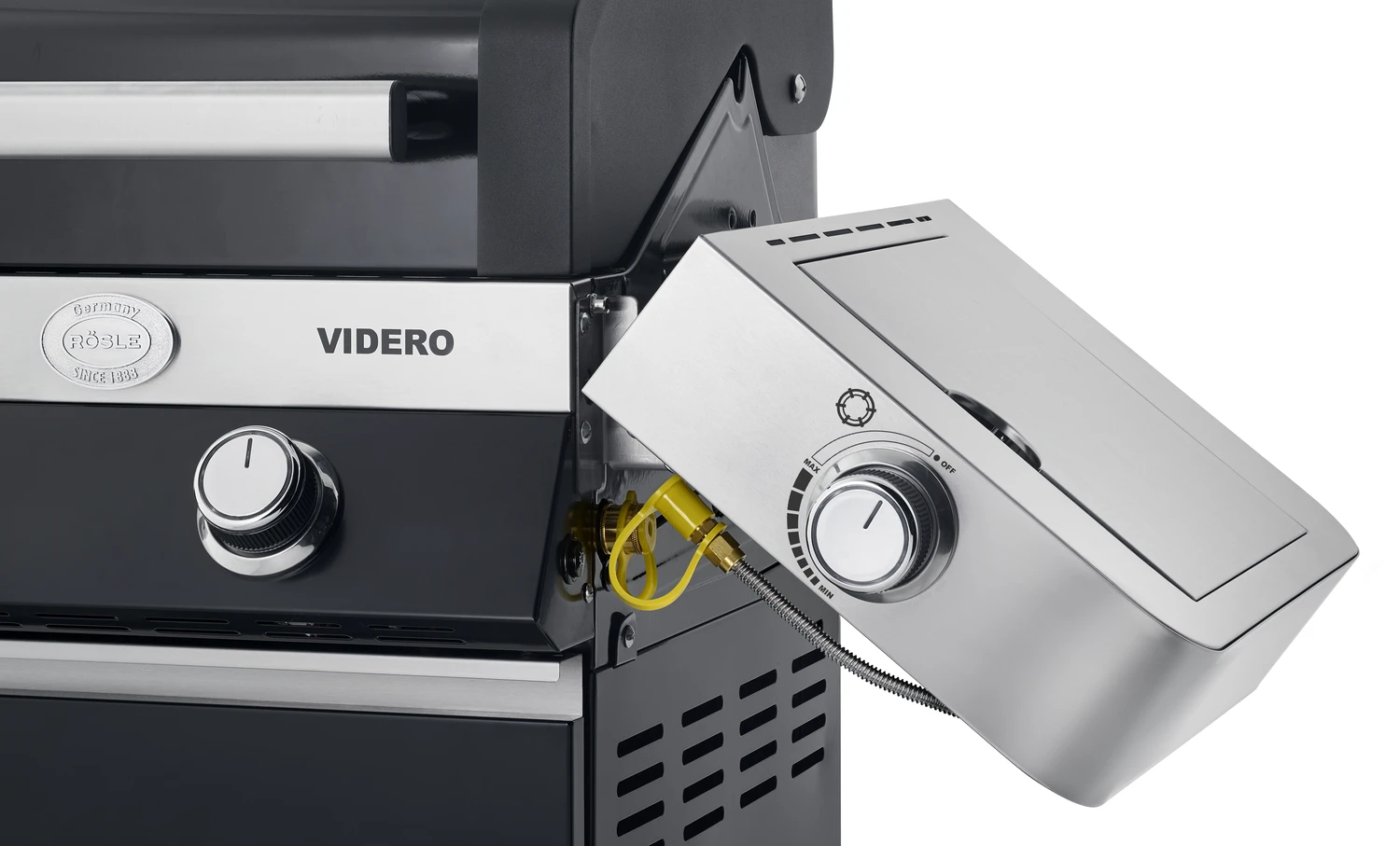 Rösle Gasgrill Videro G4-S VARIO+ Schwarz - Modell 2023 - X-DEAL Inkl. Abdeckhaube Und Grillplatte 7 Rösle Gasgrill Videro G4-S VARIO+ Schwarz - Modell 2023 - X-DEAL Inkl. Abdeckhaube Und Grillplatte – Bild 7