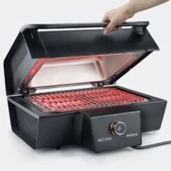 Severin Elektrogrill SEVO GTS - Boost Zone 500°C - Mit Deckel Und Grillwagen - 3.000 W - Inkl. Grillfürst Premium Grillbesteck Set Und Premium Grillbürste -Rosle Grills Geschaft Severin Elektrogrill Sevo pg8106 deckel 1