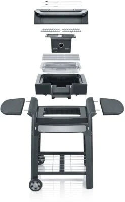 Severin Elektrogrill SEVO Smart Control GTS - Boost Zone 500°C - Mit Deckel Und Grillwagen - 3.000 W -Rosle Grills Geschaft Severin Sevo Smart Control GTS PG8139 Explosion