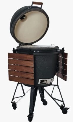 The Bastard Keramikgrill Urban Large - Complete - Schwarz Matt - Modell 2023 -Rosle Grills Geschaft The Bastard Urban Large Keramikgrill BU201 Deckel offen